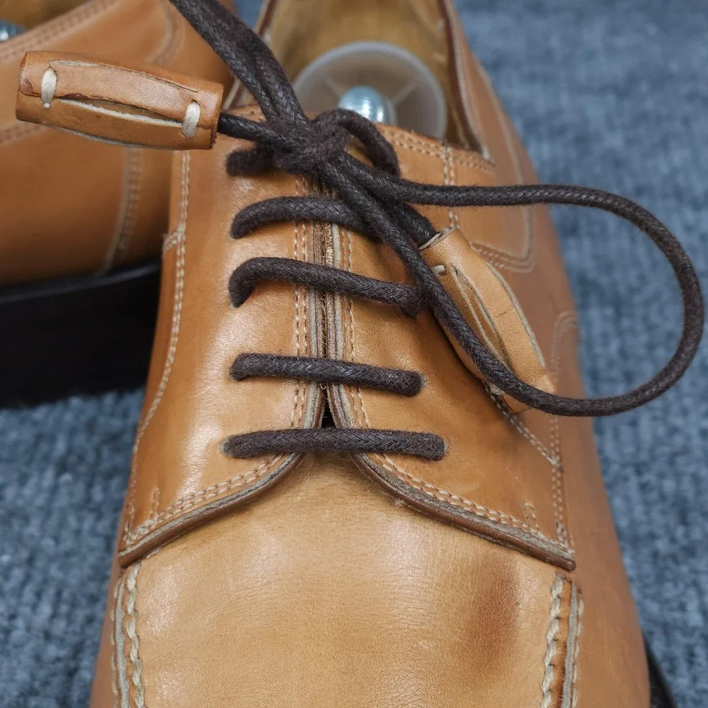 Cole Haan Country Shoes Mens Size 8 AA Narrow Tan Brown Leather Apron Toe Italy